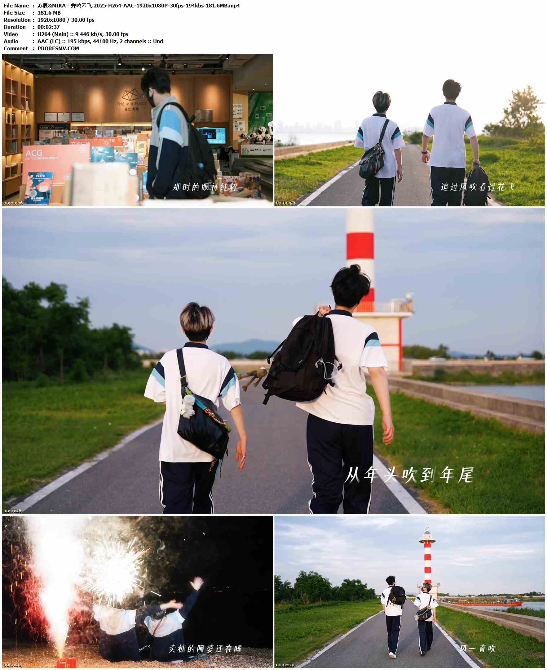 苏辰&MIKA - 蝉鸣不飞.2025-H264-AAC-1920x1080P-30fps-194kbs-181.6MB官方MV_高清MV